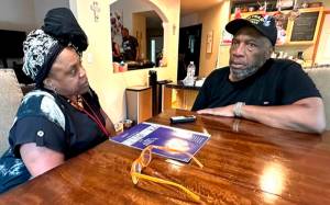 Mike De Felice/Kitsap News Group
Vietnam veteran Don Ray Hill of Poulsbo recounts his days in Vietnam with Akuyea Karen Vargas, an Army vet from Bainbridge Island. Hills recorded story will become part of the Veterans History Project.