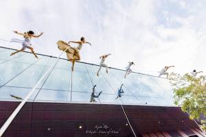 BANDALOOP leaps across this new building, showcasing their otherworldly talent. Photo courtesy of Keith Ross.