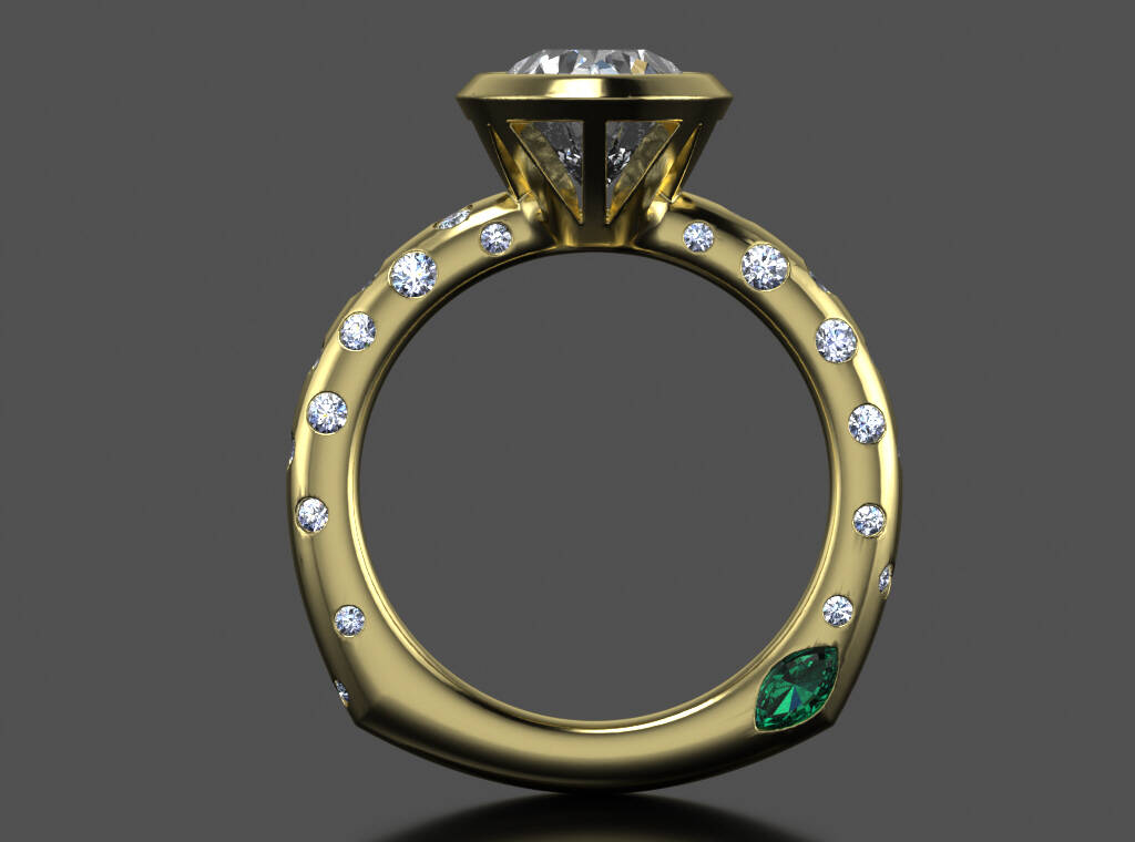 Robin Callahan designed this durable ring with a lower profile for a scientist and gardener who loved how its whimsical style fit with her job.