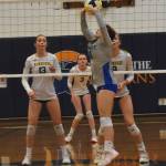 Trojan Josselyn McGarrah sets up her teammates.