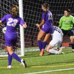 Nicholas Zeller-Singh/Kitsap News Group Photos
North Kitsaps Syleena Hogan scores two goals against Bainbridge.