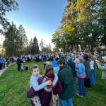 Mendy Goldshmid courtesy photos
The Jewish community from Bainbridge Island and Kitsap County gathered at Waterfront Park on the evening of Oct. 12 for a prayer and unity rally in the wake of Hamas attacks on Israel.
