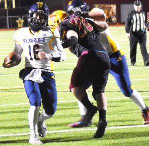 Nicholas Zeller-Singh/Kitsap News Group Photos
Spartan quarterback Jack Grant rushes in for a touchdown.