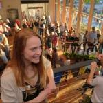 Incoming executive director Elizabeth Allum is all smiles at the turnout for the BPA event.