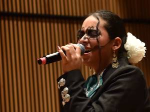 Nancy Treder/Kitsap News Group Photos
Mount Vernon High School sophomore Clarrisa Herrera sings a Mariachi song during a performance at the Bainbridge Performing Arts Center.