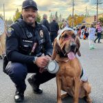 Bainbridge Island police officers Burnham and Whitney dress up for the occasion.