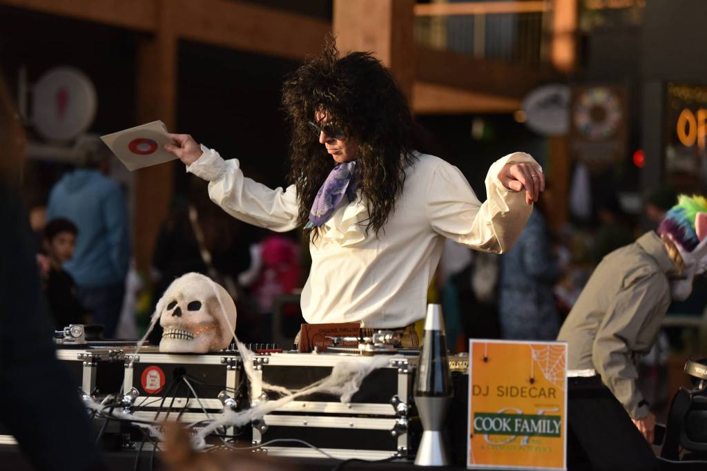DJ Sidecar keeps the event lively while playing tunes for the terrifying crowd.