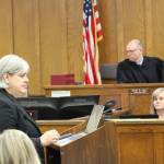 Prosecuting attorney Kelly Montgomery works through her opening statement before the jury in Kitsap County Superior Court.