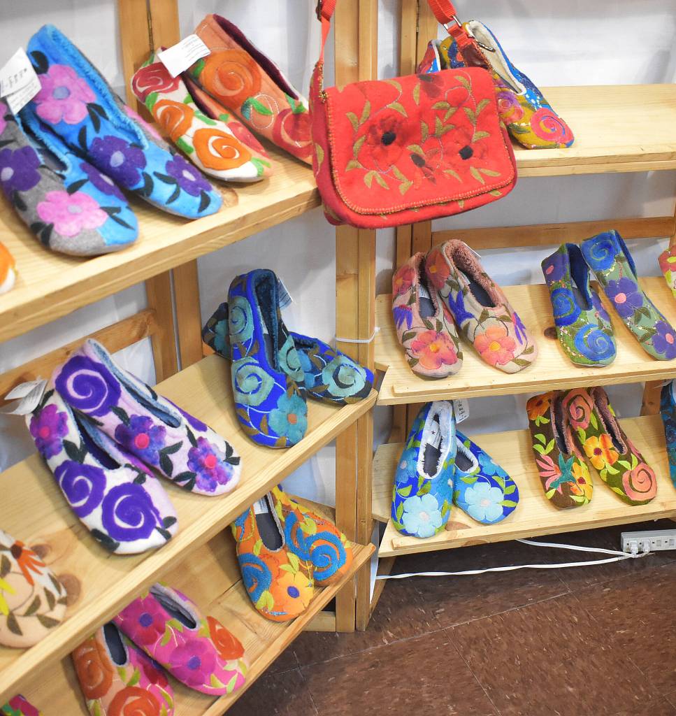 Victoria Julian-Gray creates slippers with recyclable wool.