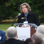 Elisha Meyer/Kitsap News Group Photos
Poulsbo Mayor Becky Erickson speaks at a news conference at Olympic College.