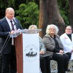 Olympic College president Marty Cavalluzzi announces the amounts of funding obtained in partnerships with the county and VMFH for an expansion in the schools healthcare education.