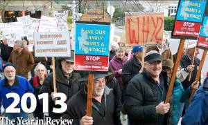 File Photos
People protest at Bainbridge Island City Hall over shoreline plan.