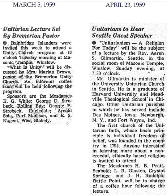 Unitarian church stories