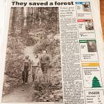 A page 1 story on the effort to save the forest.