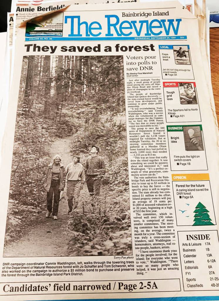 A page 1 story on the effort to save the forest.