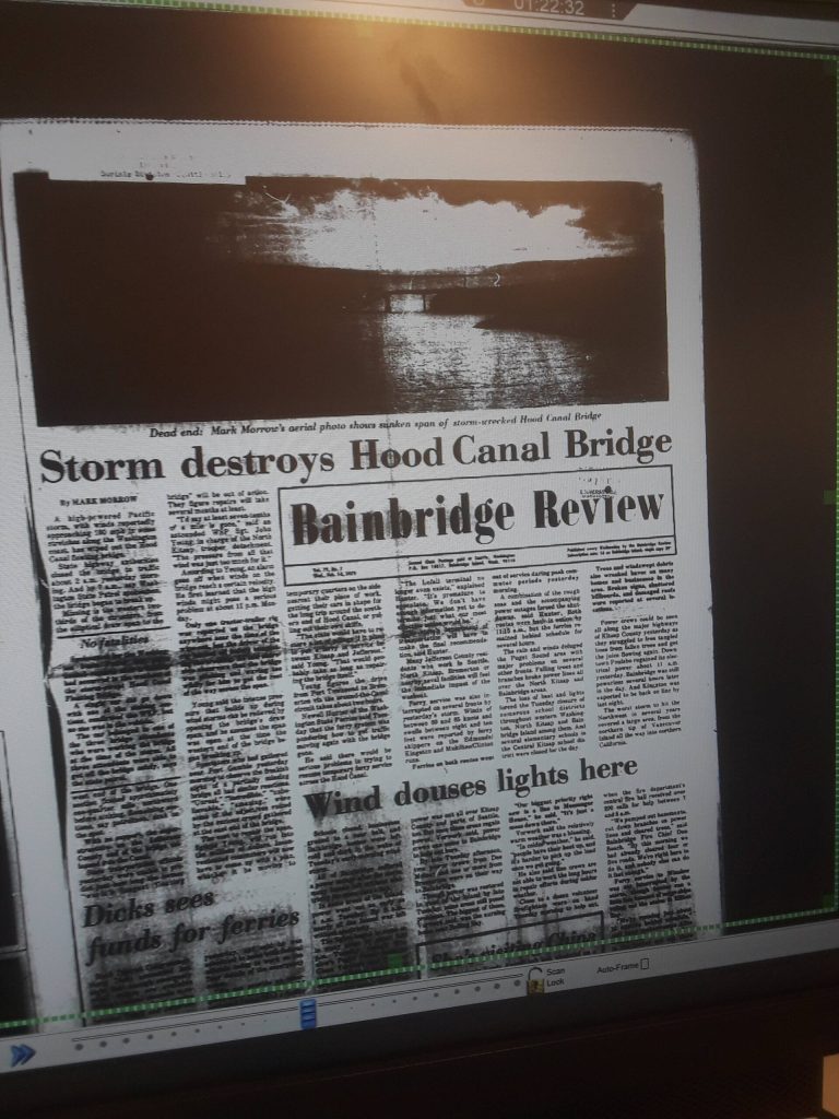 Page when Hood Canal Bridge is destroyed.