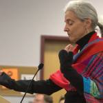 Molly Hetherwick/Kitsap News Group Photos
Mary Ellen Mev Hoberg, a former BI school board member, asks the public to support financial levies.