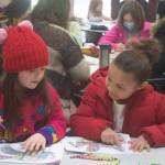 Molly Hetherwick/Kitsap News Group Photos
Vivica Jolley and Talula Walle Talbot compare art pieces at the Student March for Peace Jan. 15.
Molly Hetherwick/Kitsap News Group Photos
Vivica Jolley and Talula Walle Talbot compare art pieces at the Student March for Peace Jan. 15.