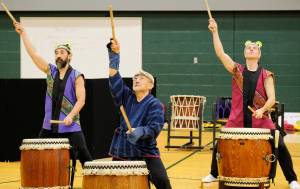 Damon Williams/Kitsap News Group Photos
The taiko drummers from Seattle show precision in their routines.