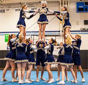 Bryce Carithers courtesy photos
The Bainbridge High School Competition Cheer Squad will compete at state Feb. 2-3 at Battle Ground. The team is led by first-year coach Darienne Schoonmaker.