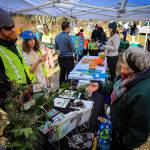 Jeannette Franks, right, instructs a volunteer Weed Warrior on the dangers of invasive plants.