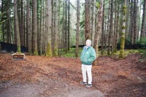 Steve Powell/Kitsap News Group Photos
Travis Wolfe, Horticulture program manager, checks out just a portion of the park for small dogs, which is about 2 acres in size.