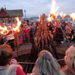 Damon Williams/Kitsap News Group Photos
Vikings from the Sons of Norway get set to light the bonfire on the Poulsbo Waterfront Feb. 10.
