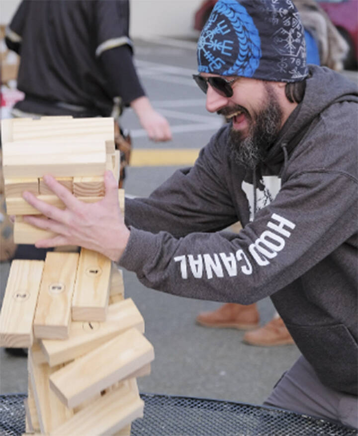 Frosty Fest wasnt just about fire. Games like Jenga were played throughout the day in town.