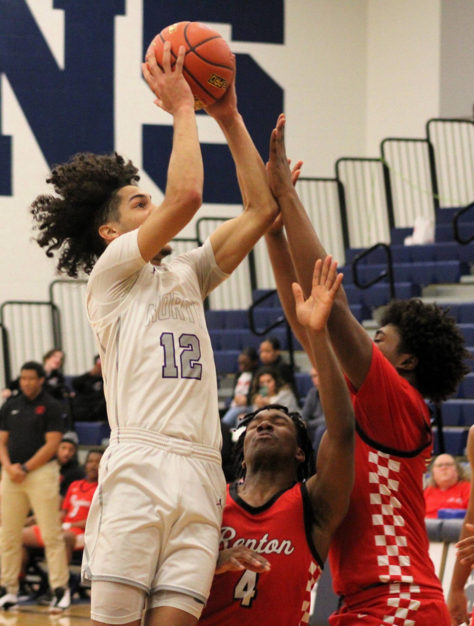 Elisha Meyer/Kitsap News Group
Senior Harry Davies puts up a shot in the second half against Renton.