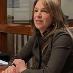 Molly Hetherwick/Kitsap News Group
Public Lands Commissioner Hilary Franz speaks at BIs Windemere Real Estate office.