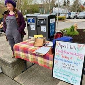 Peter Gammell/Kitsap News Group photos
The first Farmers Market of the season near City Hall on Bainbridge Island took place last weekend. The market is open every Saturday through fall. A variety of vendors sell local products each week. The crowd was sparse for the opening due to less-than-ideal weather.
