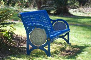Molly Hetherwick/Kitsap News Group
A Tyler Moniz Project conversation bench in Hidden Cove Park on Bainbridge Island.