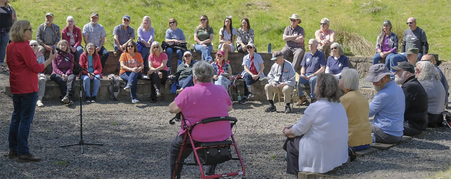 Kitsap County Commissioner Christine Rolfes talks to some of the attendees.