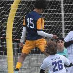 Jacob Jimenez scores a goal against Sequim.