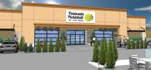 Clay Roberts courtesy images
A rendering shows what the regional pickleball facility in Poulsbo could look like.