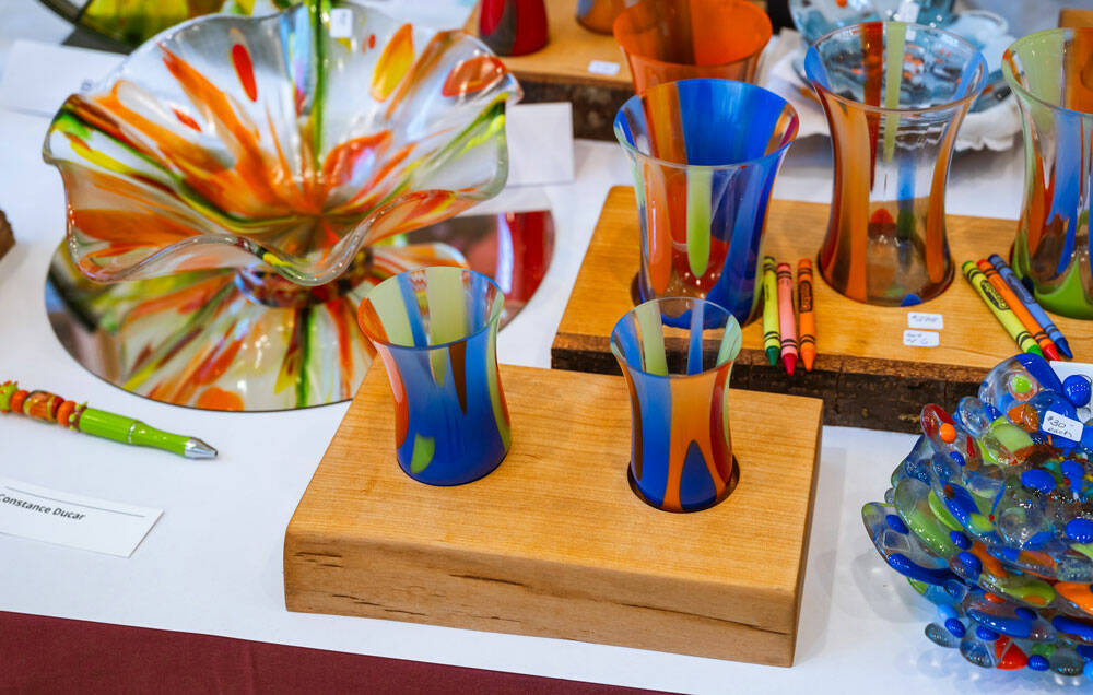 BARN courtesy photo
Colorful glass sculptures and table art from Mud Flats Studio, a resident artist group at BARN.