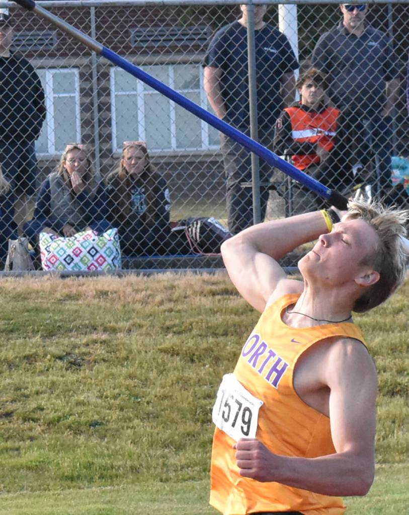 NKs Lincoln Gould throws the javelin.