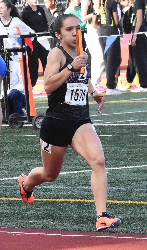 NKs Salix Wartes-Kahl races to the finish line in a relay.