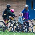 Molly Hetherwick/Kitsap News Group photos
A family participates in Bike To School Day on the way to Ordway Elementary.