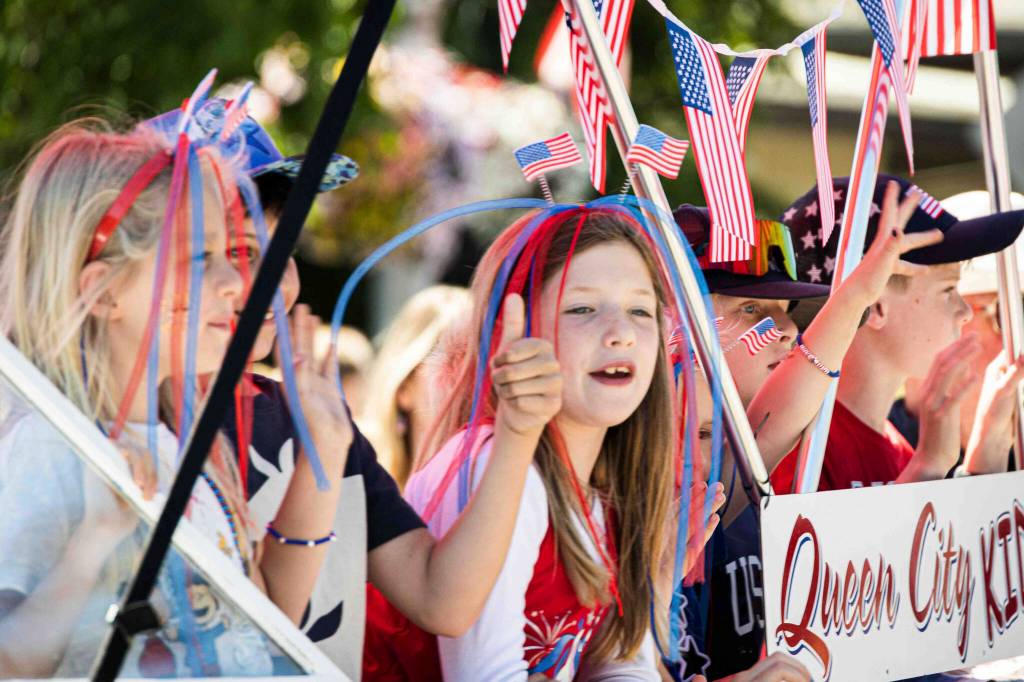 Kids enjoyed being in the parade and watching it, too, with U.S. flags seen all over at the event.