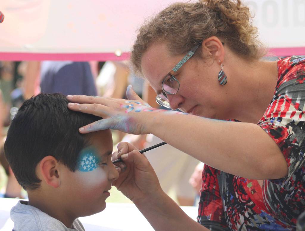 Visitors enjoyed patriotic face painting.