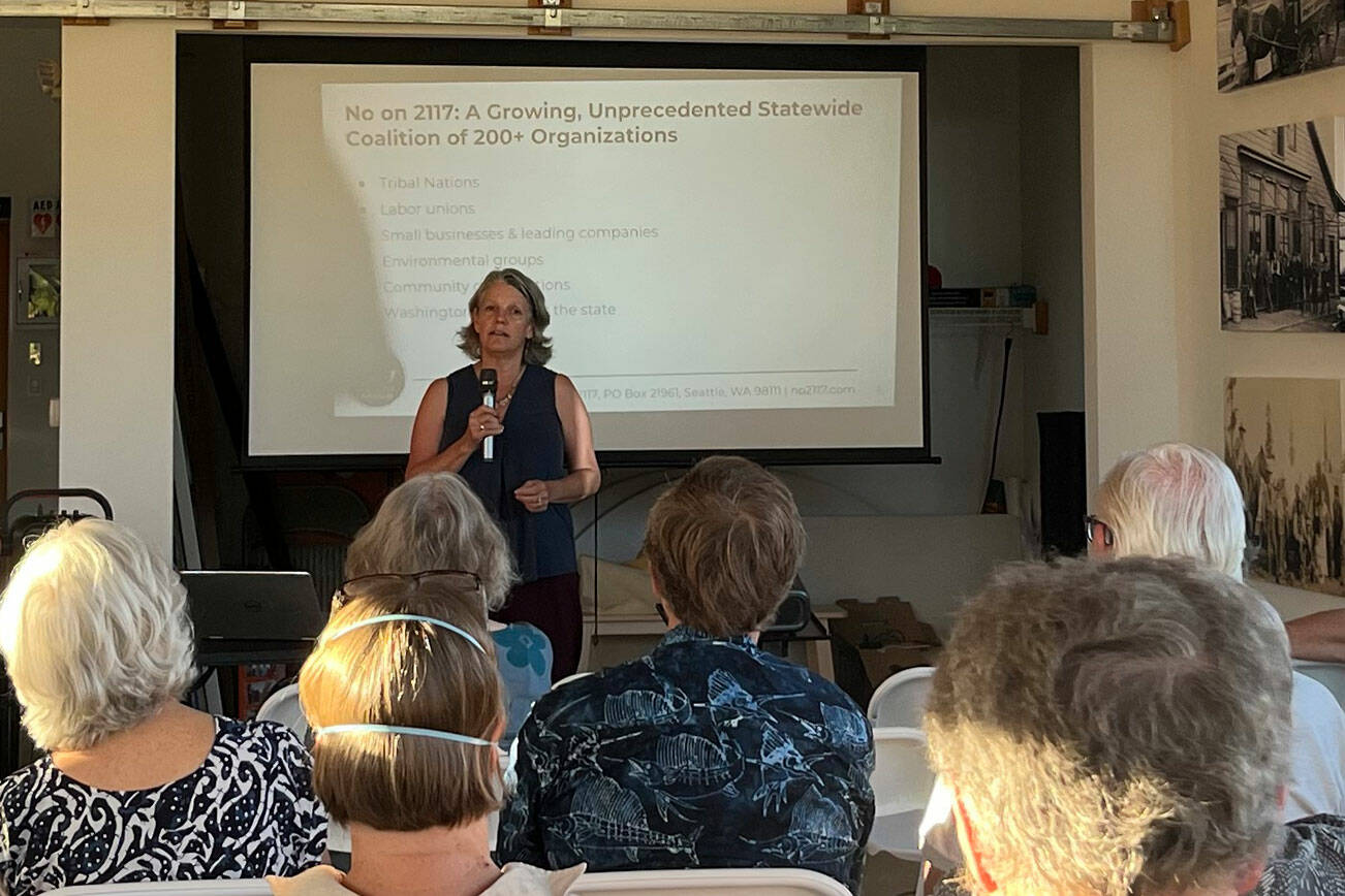 Molly Hetherwick/Kitsap News Group
State Representative Beth Doglio (D-22) speaks at the meeting.
