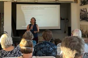 Molly Hetherwick/Kitsap News Group
State Representative Beth Doglio (D-22) speaks at the meeting.