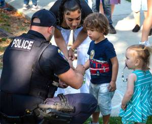 COBI courtesy images 
National Night Out is a chance for the community to get to know officers so especially children arent afraid of them.