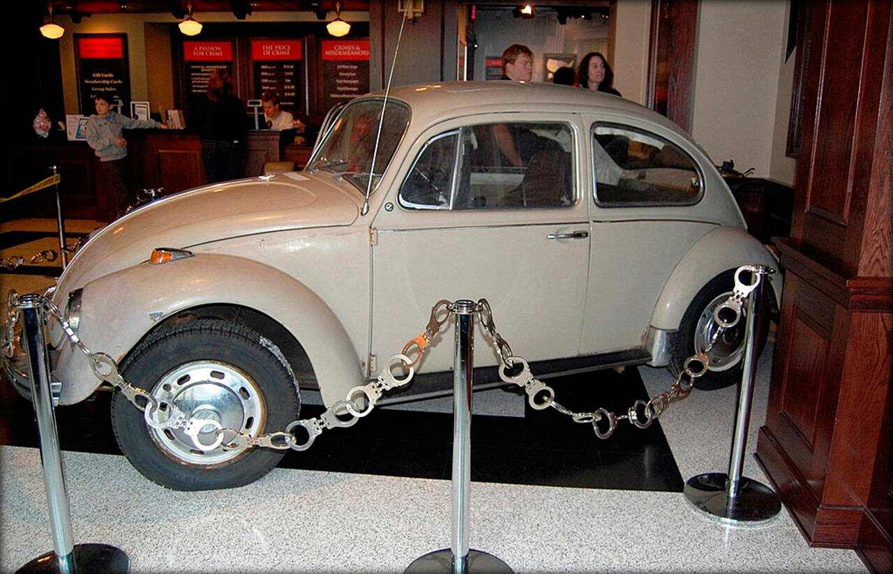 Wikimedia Commons courtesy photo
Ted Bundys infamous 1968 Volkswagen Beetle, which he transported many of his victims in. It is now on display at the Alcatraz East Crime Museum in Pigeon Forge, Tennessee.