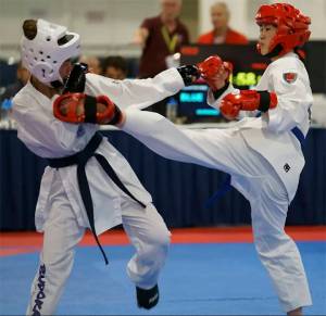 Pacific Fusion courtesy photos
Pebbles Featherston spars against an opponent.