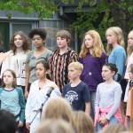 The Sakai Choir performed The Star Spangled Banner during the ceremonial flag-raising.