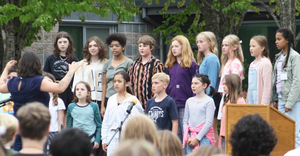 The Sakai Choir performed The Star Spangled Banner during the ceremonial flag-raising.