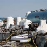 Before solidification can begin, large debris must be cleared from the soil  of which there is a fair amount at Wyckoff. Extracted debris from demolitions past, leftover thermal piping from a pilot study and well-field replacement have left some large piles of garbage around the site.