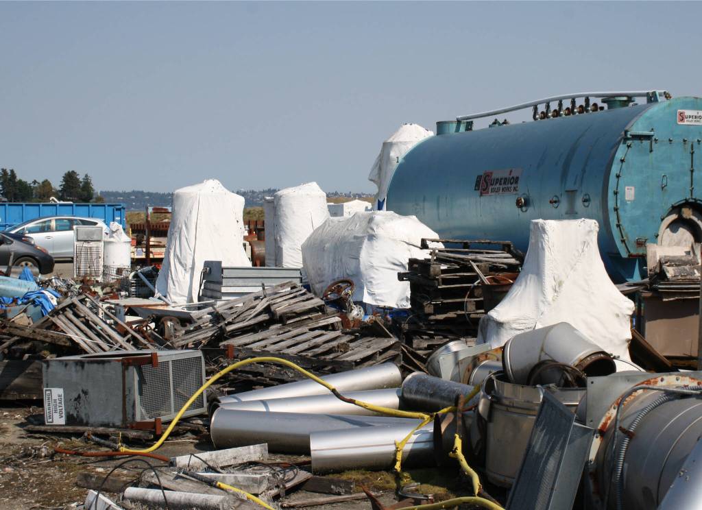 Before solidification can begin, large debris must be cleared from the soil  of which there is a fair amount at Wyckoff. Extracted debris from demolitions past, leftover thermal piping from a pilot study and well-field replacement have left some large piles of garbage around the site.